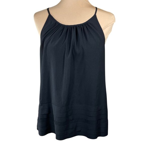 Loft Factory Tank Top Tiered Hem Black Halter M Medium - Picture 1 of 6